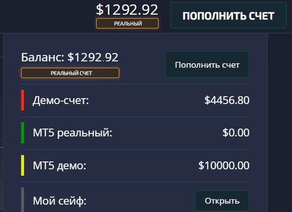 Выбор способа торговли: Реальный, демо, MT5