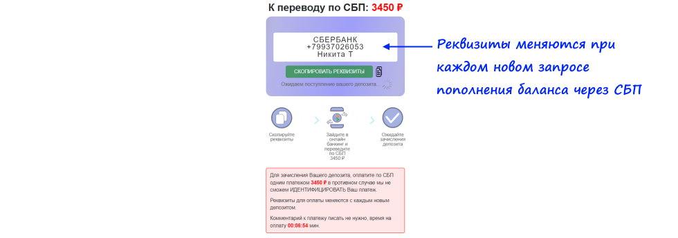 Пополнение баланса Покет опшн через СБП