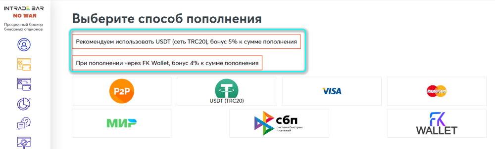 Бонус Интрейд Бар