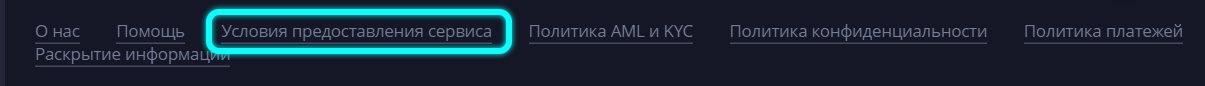 Условия предоставления сервиса Pocket Option