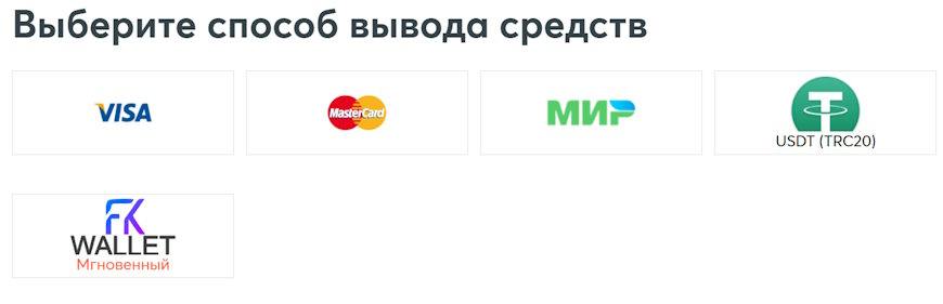 Платежные системы для вывода денег с Интрейд Бар